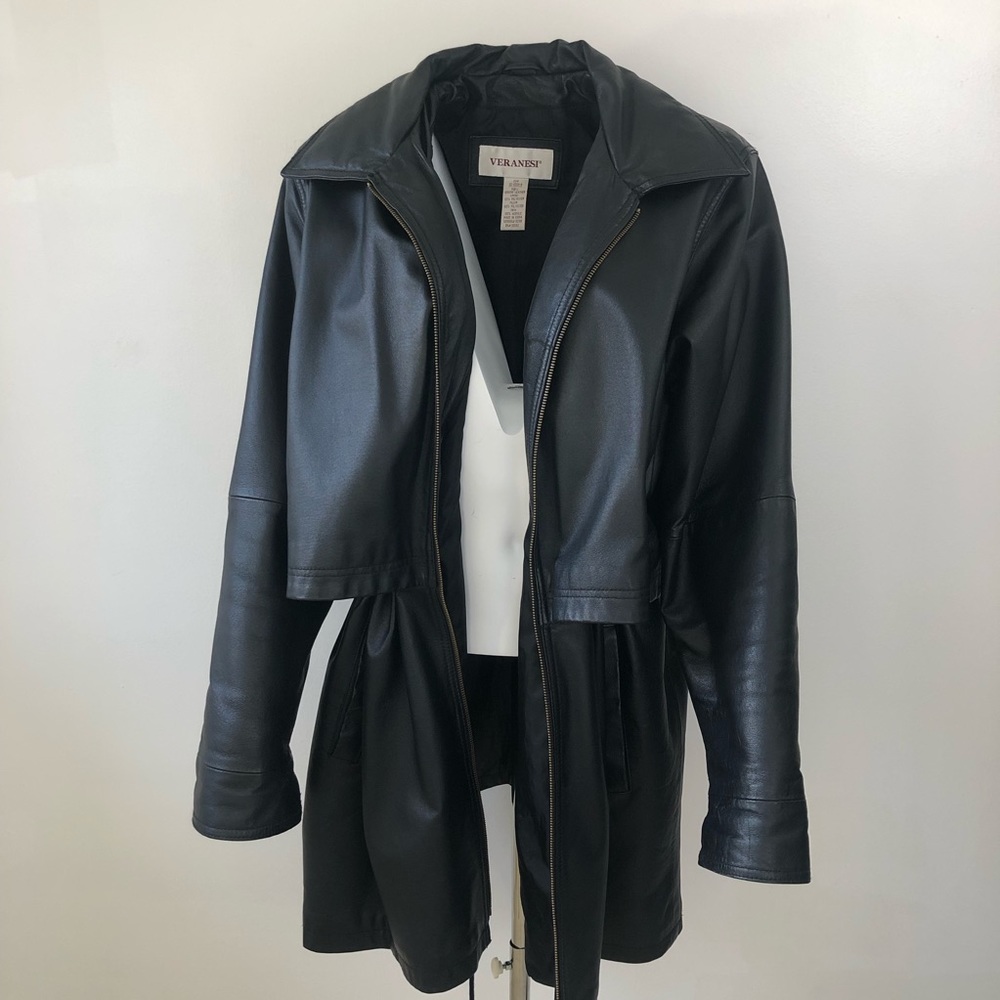 Leather duster trench coat